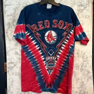Boston Red Sox Short Sleeved Tee‎ Shirt Size Medium Tie Dye Pre-shrunk C…